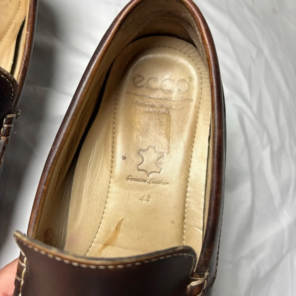 Classic‎ ECCO Men’s Brown Leather Loafers Size 42, US 8, 8.5